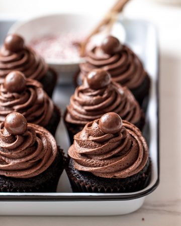 chocolate malt cupcakes